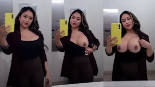 Bokep MILF Flashing Big Tits Public Toilet NatalieMarquez